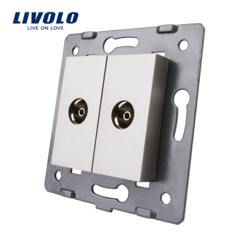 Herstellung Livolo Gray Wall Electric Socket Zubehör Die Basis des TV-Ausgangs VL-C7-2V-13